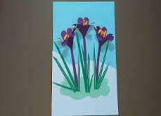 Весняні квіти, первоцвіти, крокуси, об'ємна аплікація з паперу для дітей.  Паперові квіти. - YouTube
